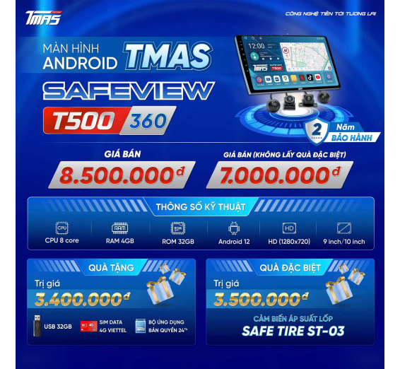 Màn hình liền camera 360 TMAS Safeview T500